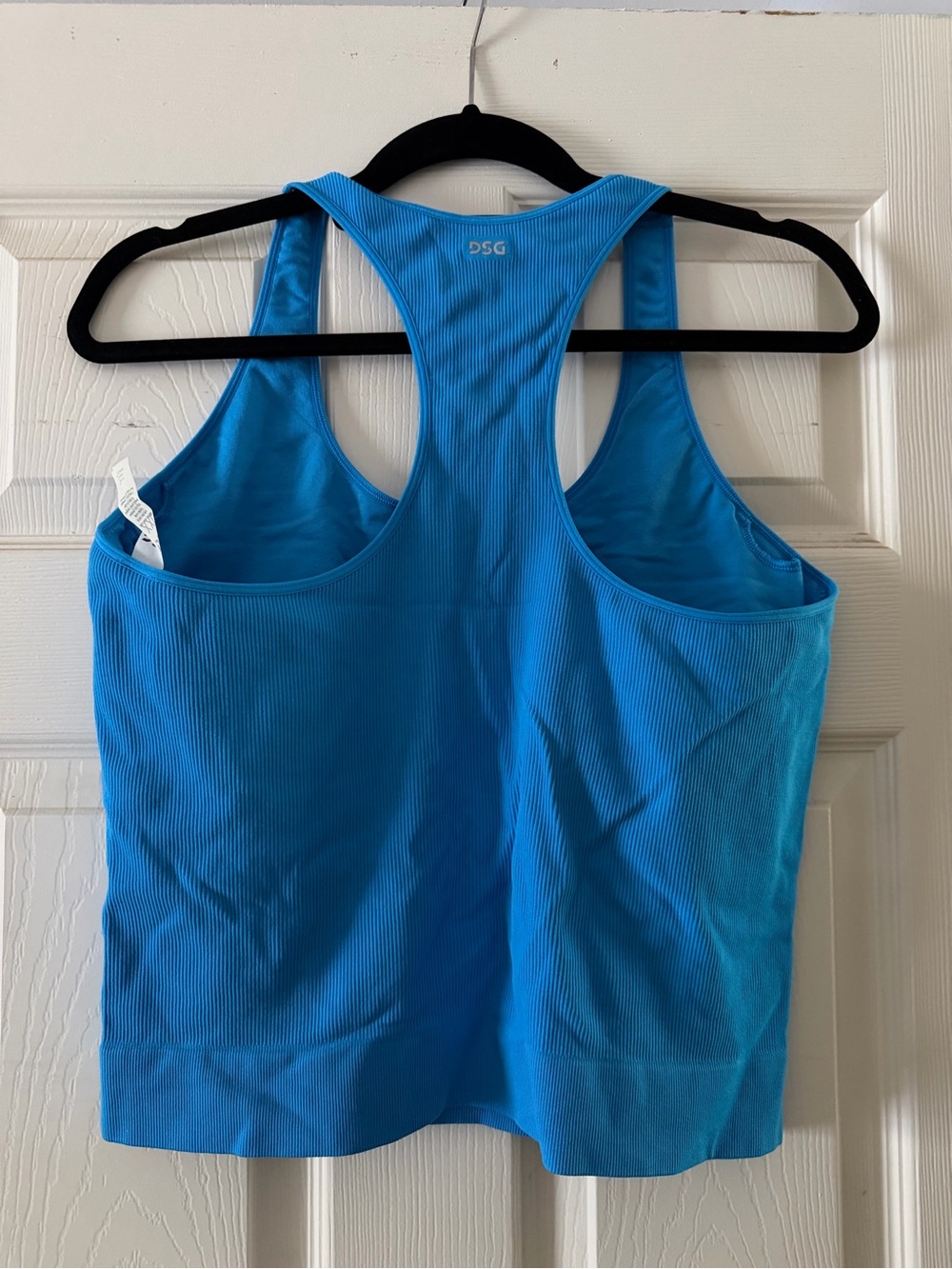 DSG Blue Ribbed Racerback Tank Top - Picture 3 of 3